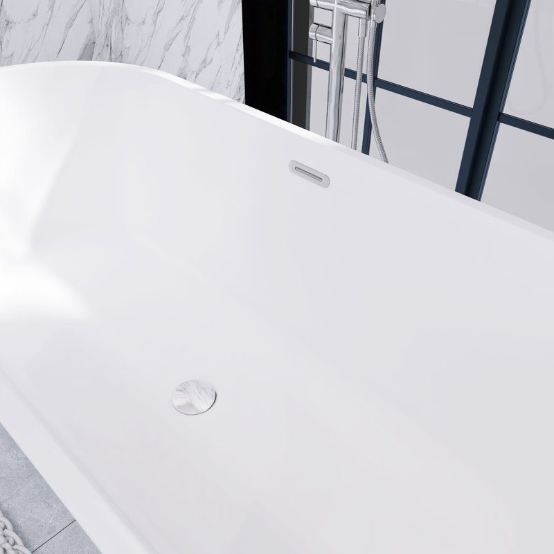 66.9'' x 29.5'' Freestanding Soaking Acrylic Bathtub