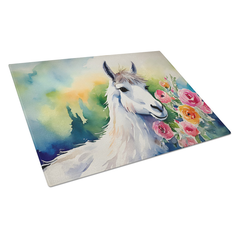 Llama Glass Cutting Board Large