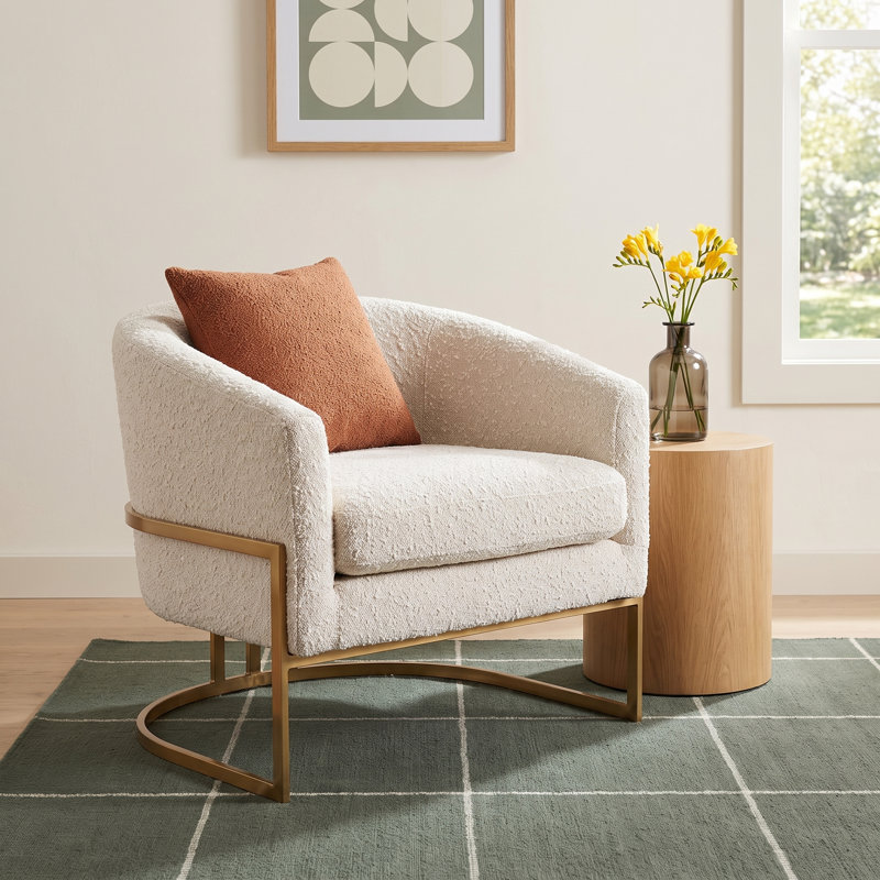 Salzburg Upholstered Barrel Chair, Knoll Natural Polyester Blend