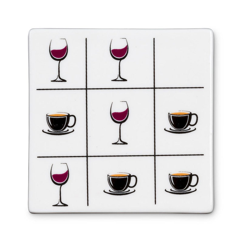 Sous-verre carré Tic Tac Toe