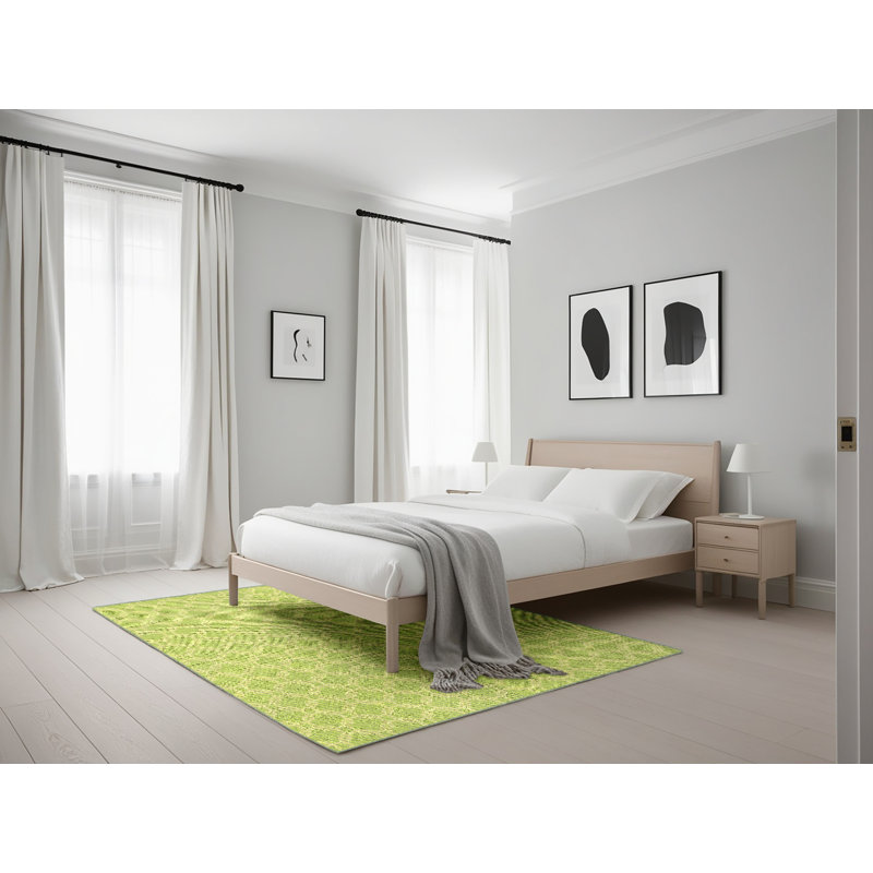 Tapis vert à motif géométrique Kintzel, Rectangle 5 pi x 7 pi