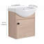 Meuble-lavabo de petite taille avec lavabo en céramique, fixation murale