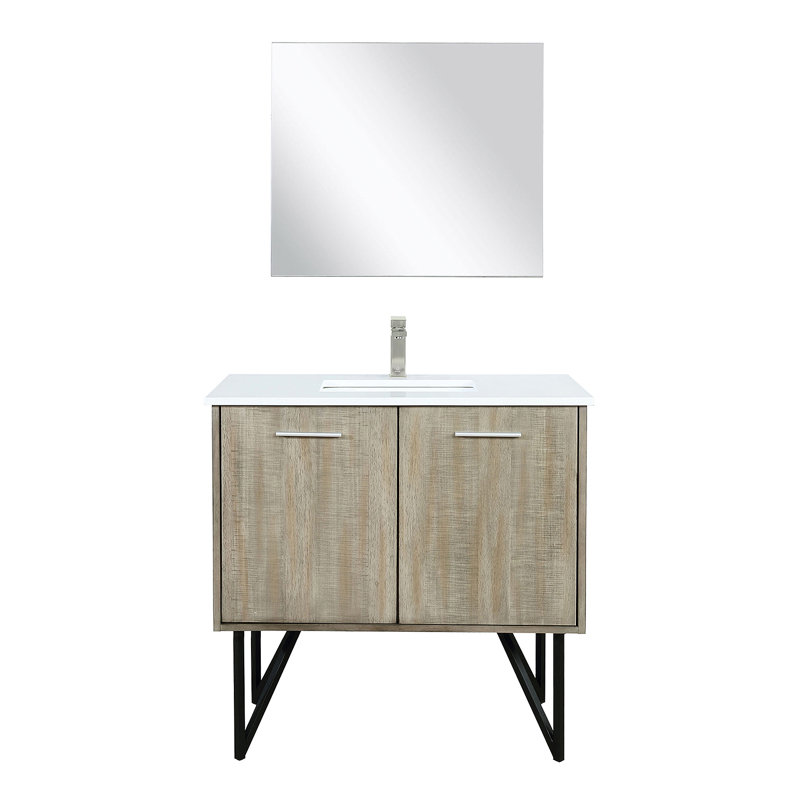 Meuble-lavabo de salle de bain 36 po X P 20 po P, comptoir en marbre de culture, ensemble de robinet et robinet de 28 po Miroir