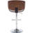 Modern Contemporary Swivel Walnut Bentwood Lift Adjustable Height Bar Stool With Curved Seat And Back (Gray)-879749929