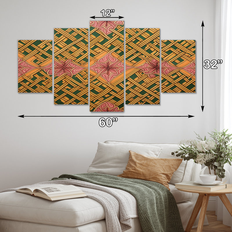 Celtic Pattern - Geometric Wall Art Set 5 Piece, 32" H x 60" W
