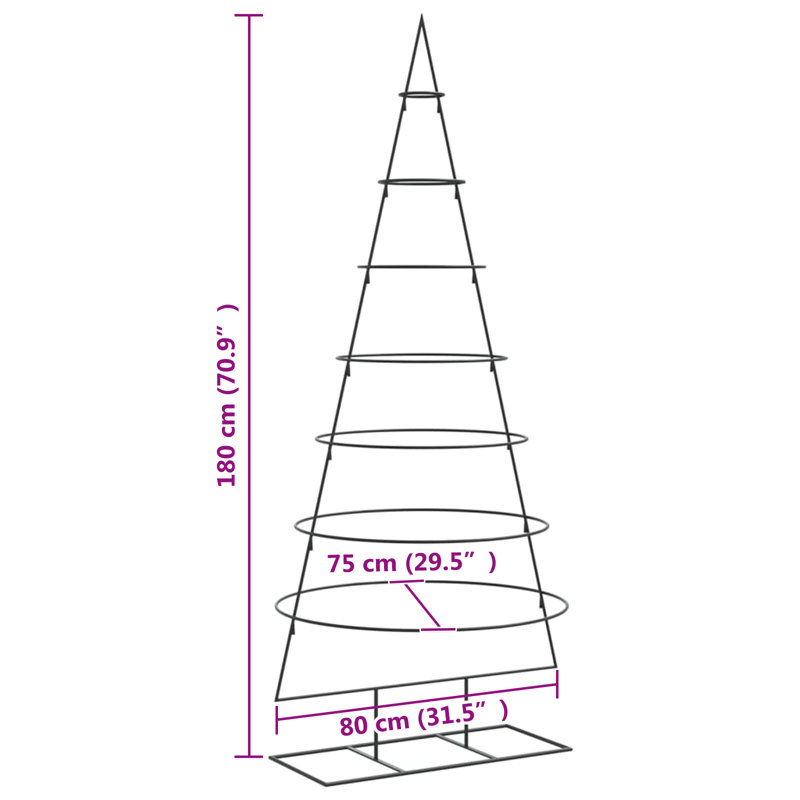 Steel Holiday Shaped Ornament, 180cm H x 80cm W x 75cm D