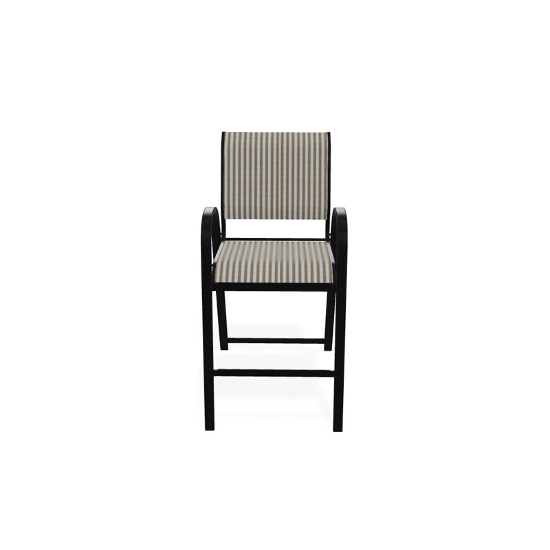 Tabouret de bar Holna, Noir texturé, Brun clair