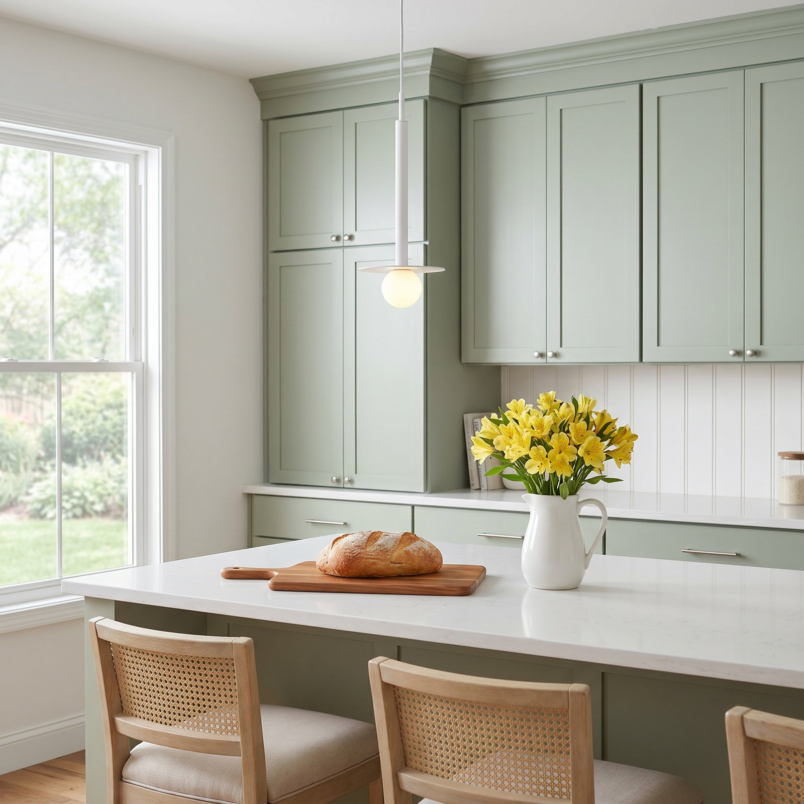 Brickell Single Light Glass Steel Dimmable Pendant
