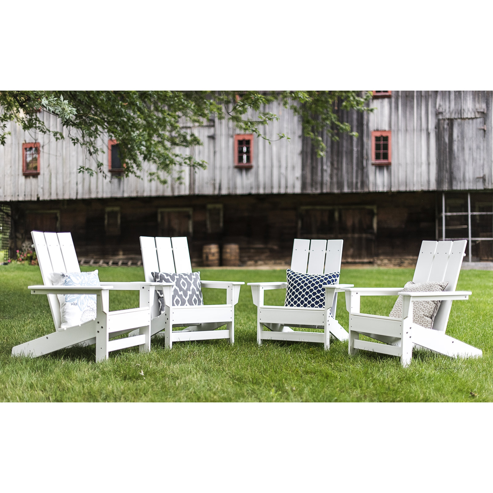 Ratcliff Outdoor Adirondack Set, White
