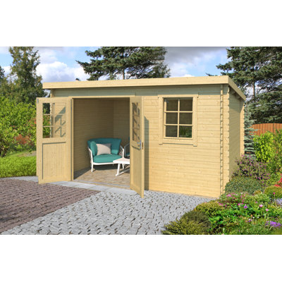 Lasita Amira 275 - 12.5 x 9 Ft. Pent Roof Summerhouse With Single Glazed Windows (28mm)