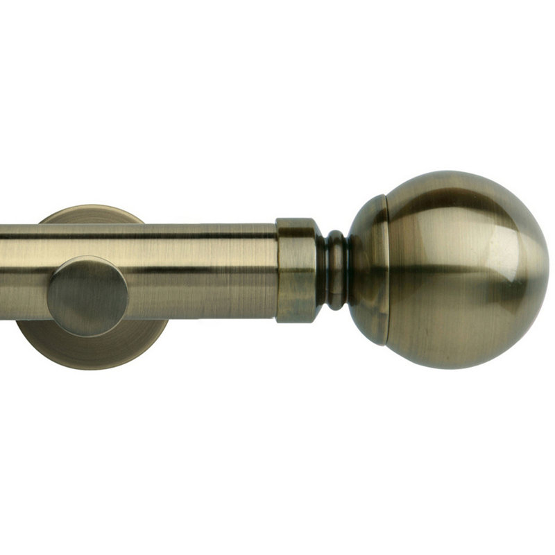 Aubreylynn 3.5cm Single Curtain Pole, 3.50cm H x 300cm W x 3.50cm D, Chrome