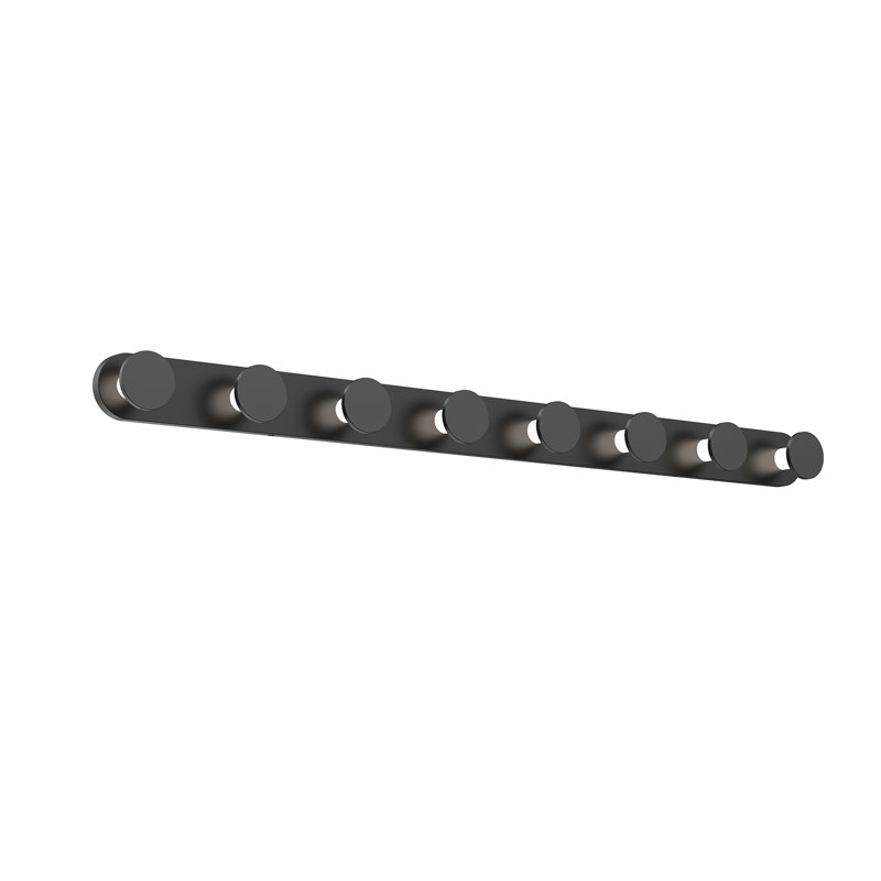Edna 36" Sleek Black LED Bath Vanity Light with Frosted Diffuser