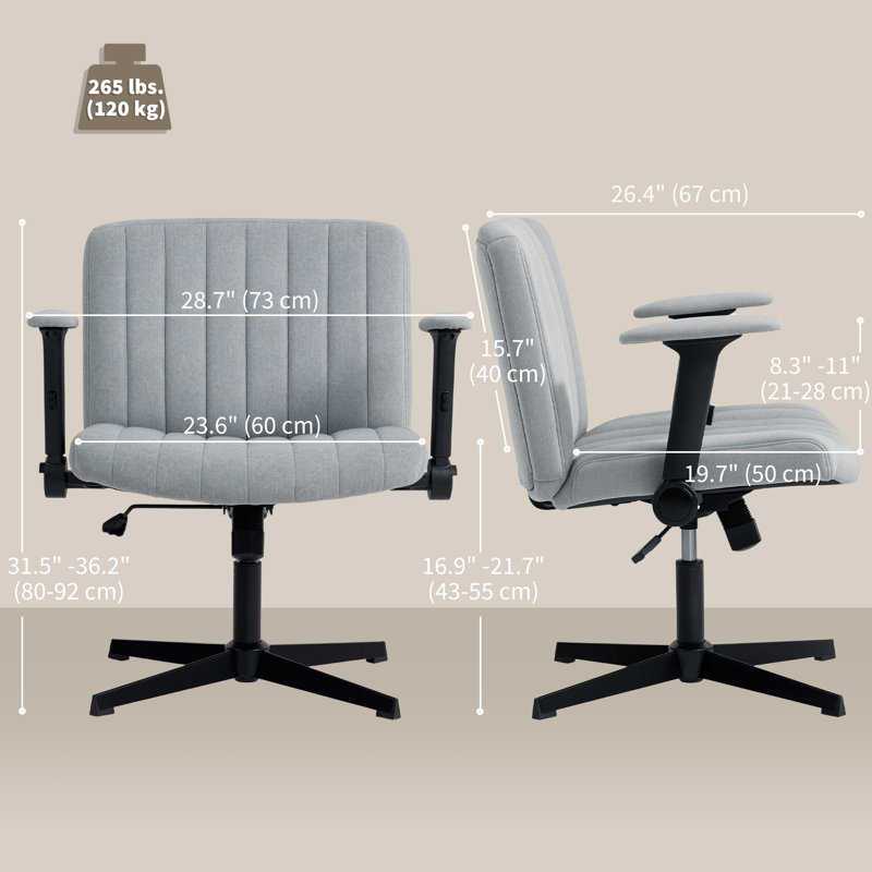 Chaise de bureau Criss, Gris