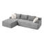  Canapé modulaire en forme de L 96 po, avec canapé surdimensionné en mousse à mémoire de forme et méridienne pour salon, 96 po, gris, faisant face à la gauche-380551185-433862764-433862767