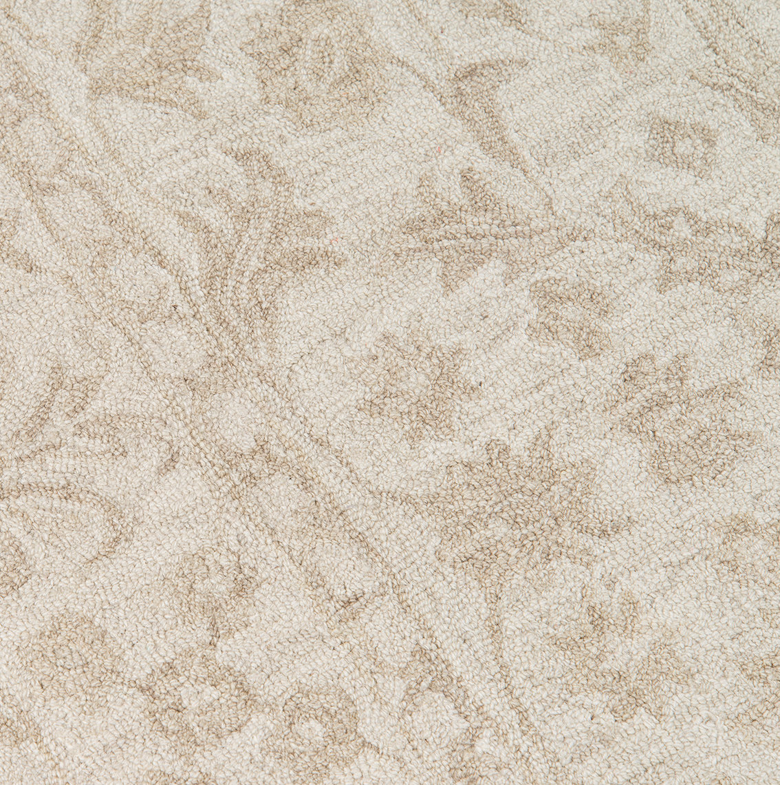 Cece Beige Hand-Tufted Wool Floral Rug, Rectangle 7'6" x 9'6"