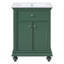 Meuble-lavabo moderne de 24 po avec tiroir basculant et charnières à fermeture en douceur, armoire de salle de bain avec structure ouverte au dos, pieds tournés en boule avec élégance française-129675009