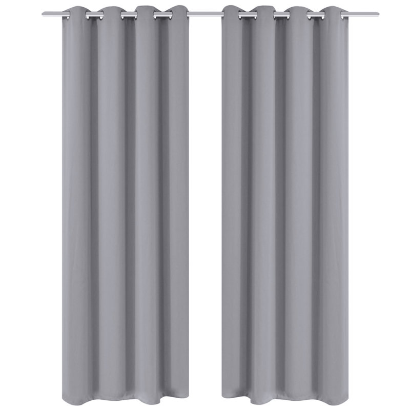 Back East Room Darkening Curtain Pair, Grey, 135 W x 175 D cm