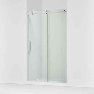Porte de douche coulissante composée, 78 po H 44-1 / 8 - 47-7 / 8 po L, avec 3/8 po Verre transparent épais