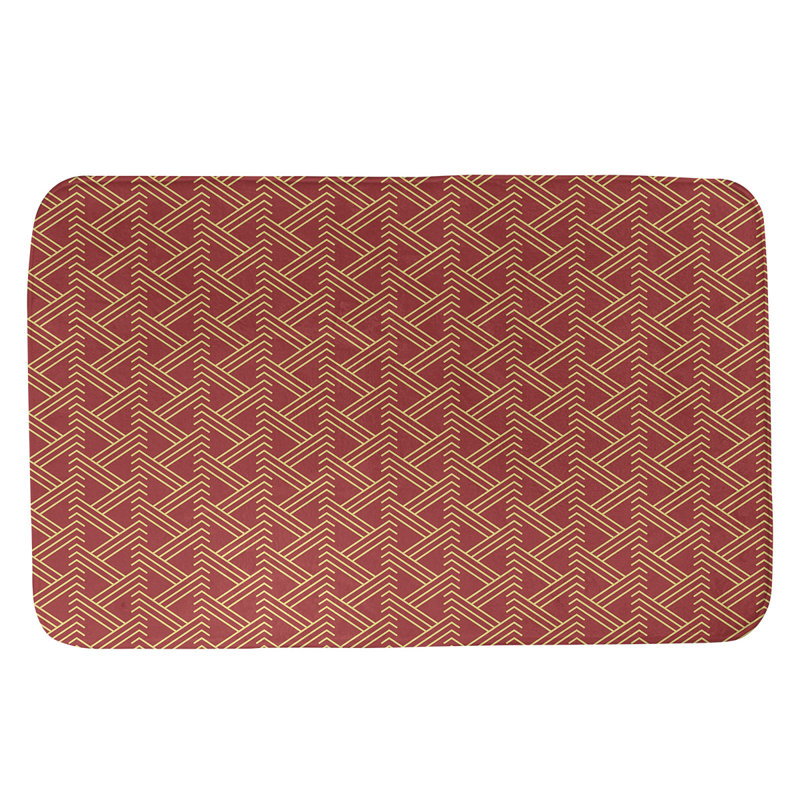 Tapis pour salle de bain Zig Zag, l 21 po x L 34 po, Rouge/jaune