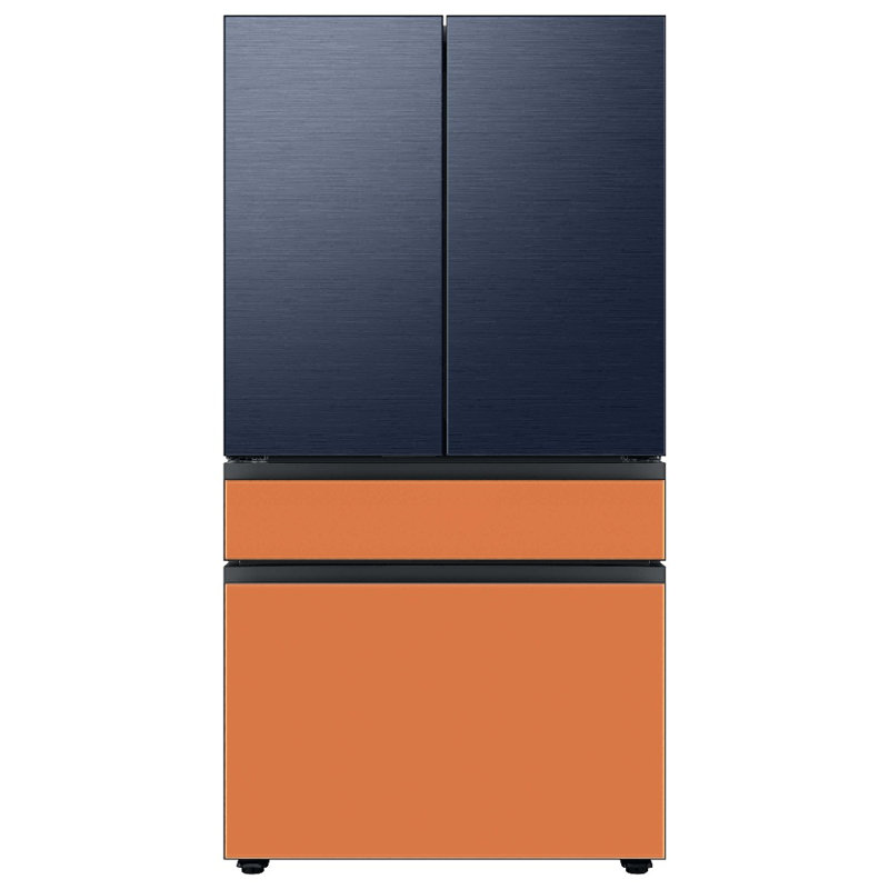 Samsung Bespoke 29 cu. ft. Smart 4-Door Refrigerator with AutoFill Water Pitcher and Custom Panels Included, Clementine Glass