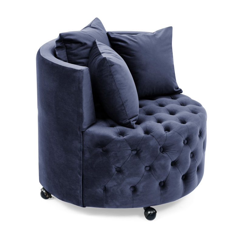 Velvet Upholstered Swivel Chair For Living Room,Accent Chair,living room chair, Gray