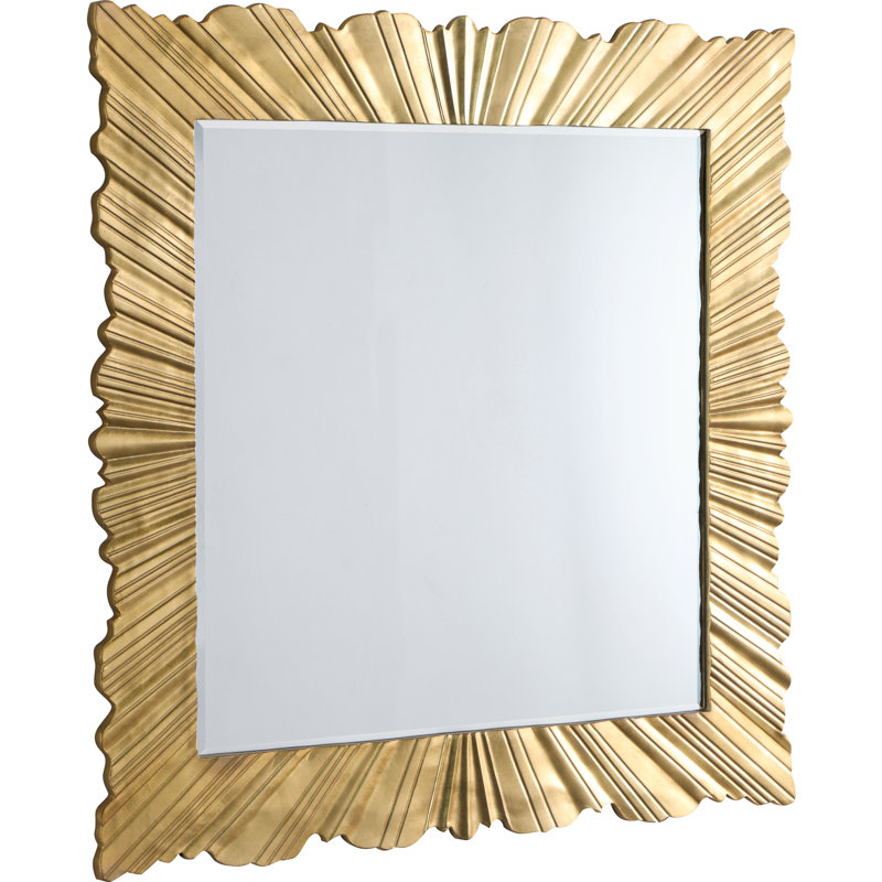 Dickson Wood Concave Wall Mirror, Gold