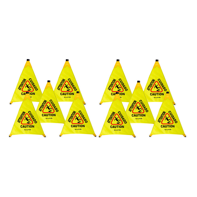 Enseigne de plancher humide pliable Alpine Industries, 32.87" H x 2.95" W x 2.55" D