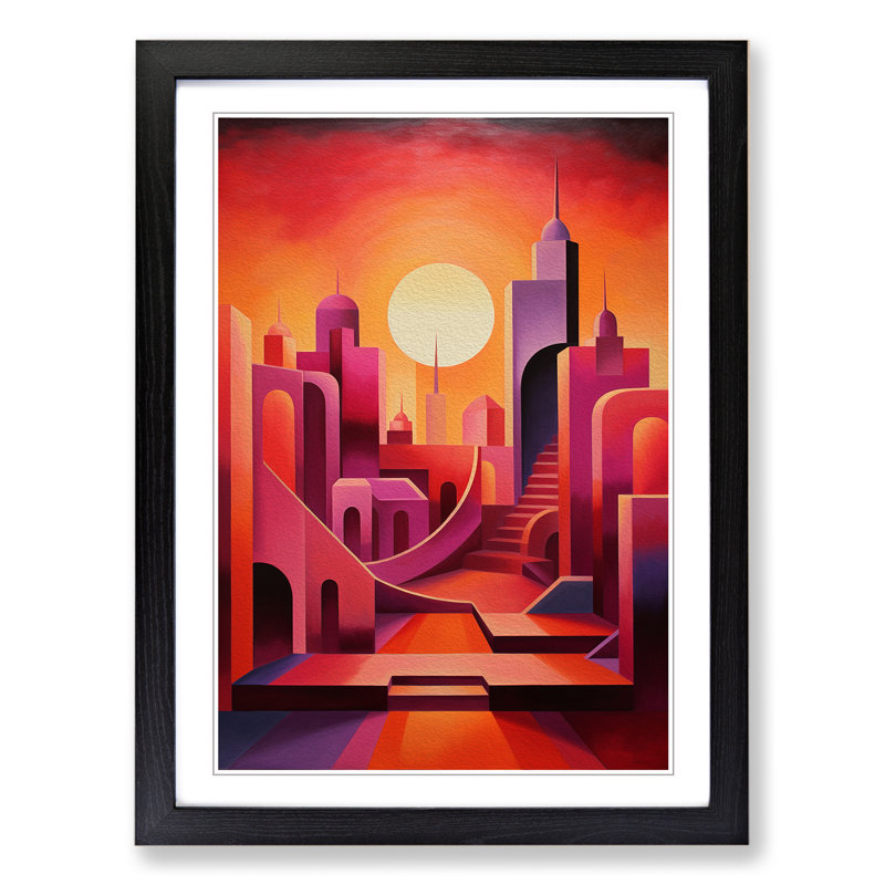 Single Picture Frame Print on Wood, 34cm H x 25cm W, Black Framed
