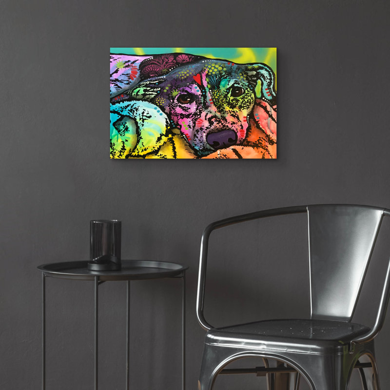 «Comfy Dog» par Dean Russo, H 16 po x l 24 po x P 0,2 po