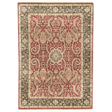 Hand Knotted Wool Area Rug in Red And Black