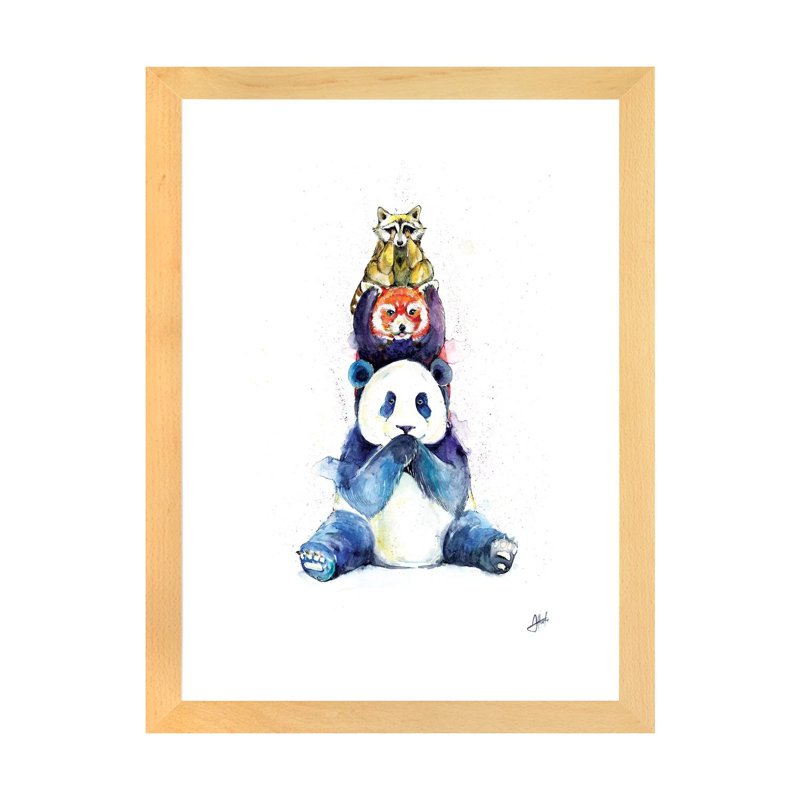 Décoration murale pour enfants Pandamium, H 24 po x l 16 po x P 1 po, Papier encadré naturel