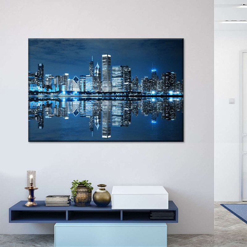 " Chicago Night Lights ", 16" H x 24" W x 1.25" D