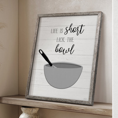 «Lick The Bowl», reproduction encadrée - bois massif