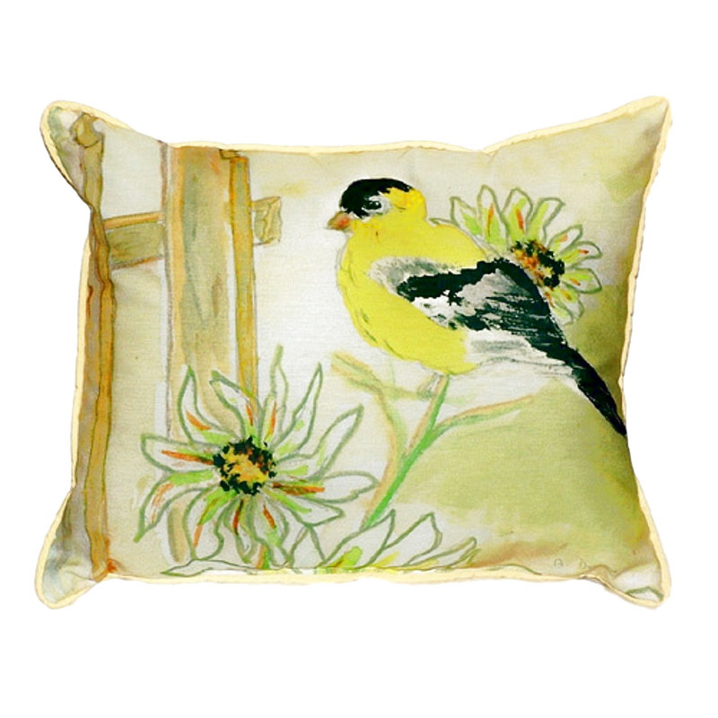 Goldfinch Outdoor Reversible Throw Pillow, Small