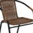 28'' Round Glass Table with Rattan Edging and 4 Rattan Stack Chairs-743294981