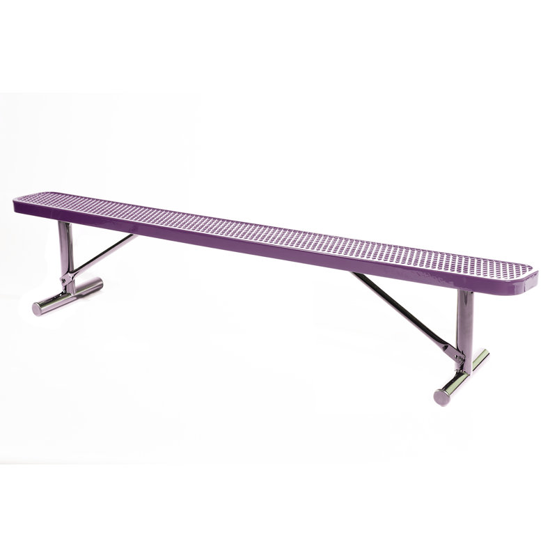 Banc revêtu de tissu d'ameublement, mauve, expansé, 8 pi, sans dossier, portable, Mauve