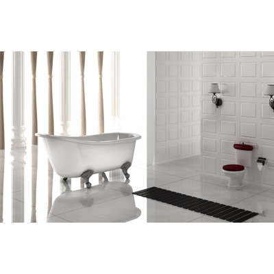 55.17'' x 27.17'' Freestanding Soaking Acrylic Bathtub