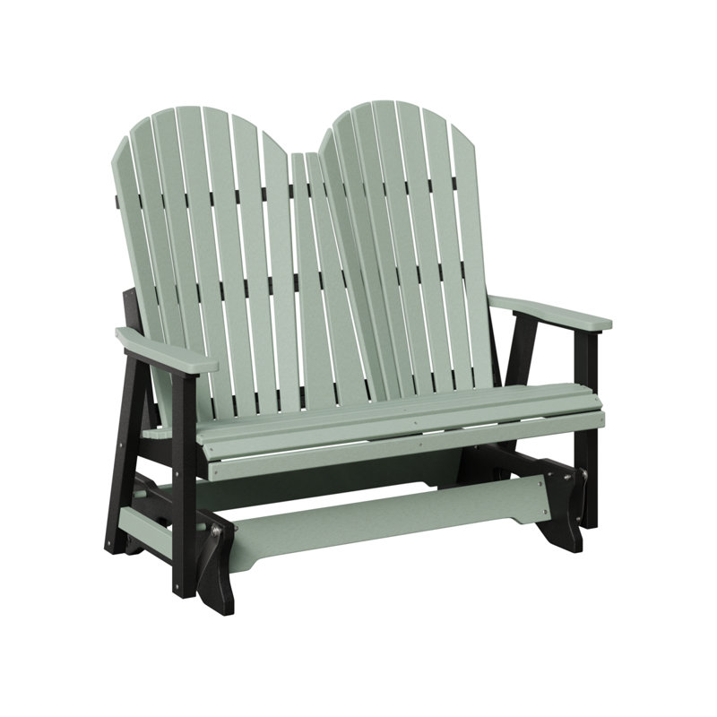 Comfo Back Outdoor Glider, Seafoam Top/Black Base