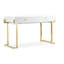 Bureau moderne contemporain Glam Pangea Home - 2 tiroirs - Laque ultrabrillante avec pieds en acier-22808663
