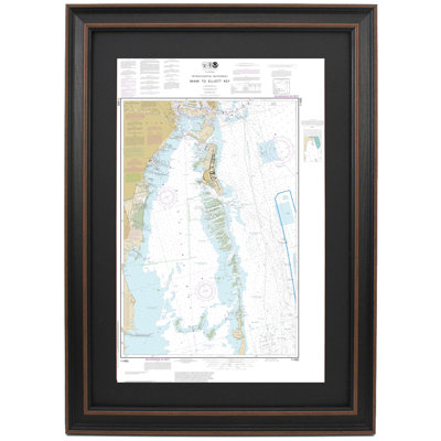 Intracoastal Waterway Miami To Elliott Key | Nautical Chart | Framed Print