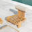 4-Piece Outdoor Teak Patio Sofa Set with Sintered Stone Coffee Table