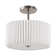 11.8 In. 3-Light Chrome Semi-Flush Mount Ceiling Light With Fabric And Acrylic Cylindrical Shades