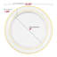 Service de table en plastique transparent à bordure dorée - 120 couverts