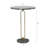 Round Black Marble Side Table with Gold Aluminum Body, 16x24"