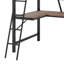 Lit mezzanine en métal avec bureau, échelle et garde-corps