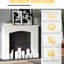 Foyer - blanc, 29 po de largeur intérieure, touche décorative, 45,25 po de large espace de décoration, facile à essuyer et à nettoyer, basculant, pour foyers électriques à largeur blanche
