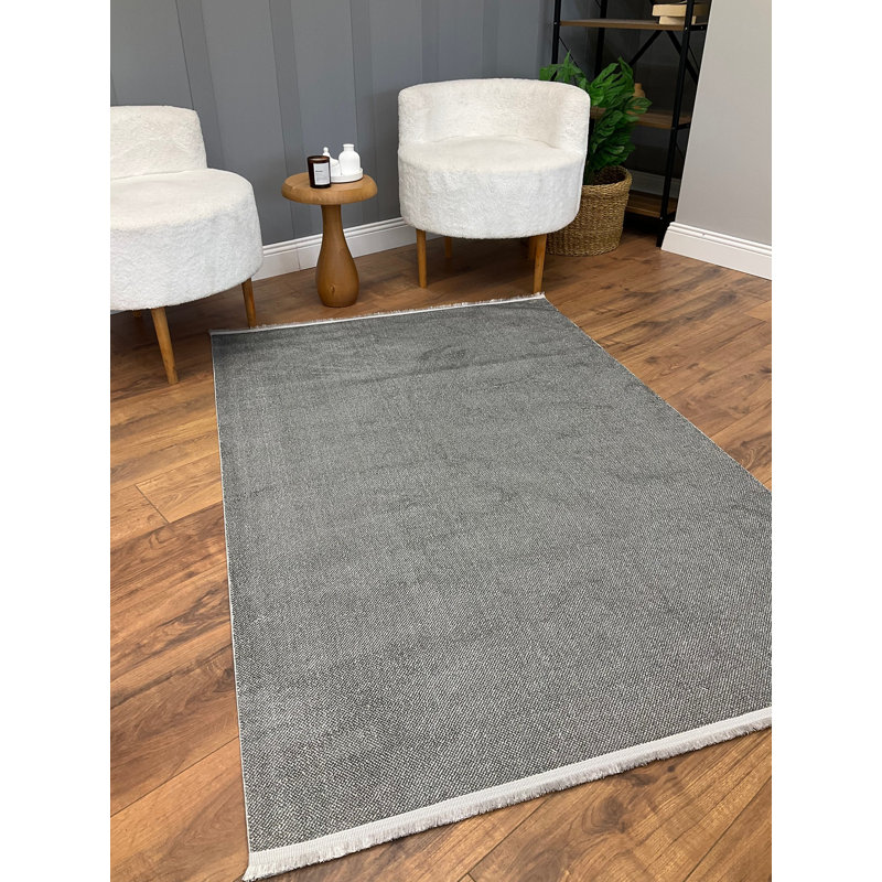 Premium Antibacterial Bamboo Carpet, Anthracite Color, 78.7 x 114.2 inches | 100% Bamboo, Thickness: 0.3 inches | Non-Slip Underside, Dry Cleanable, Durable Design for Home or Office | Eco-Friendly, Stylish Décor