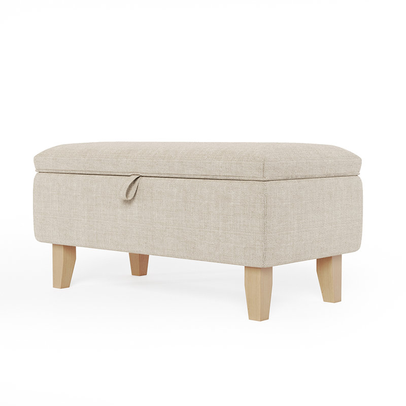 Amelie 71Cm Wide Rectangle Storage Ottoman, Cream