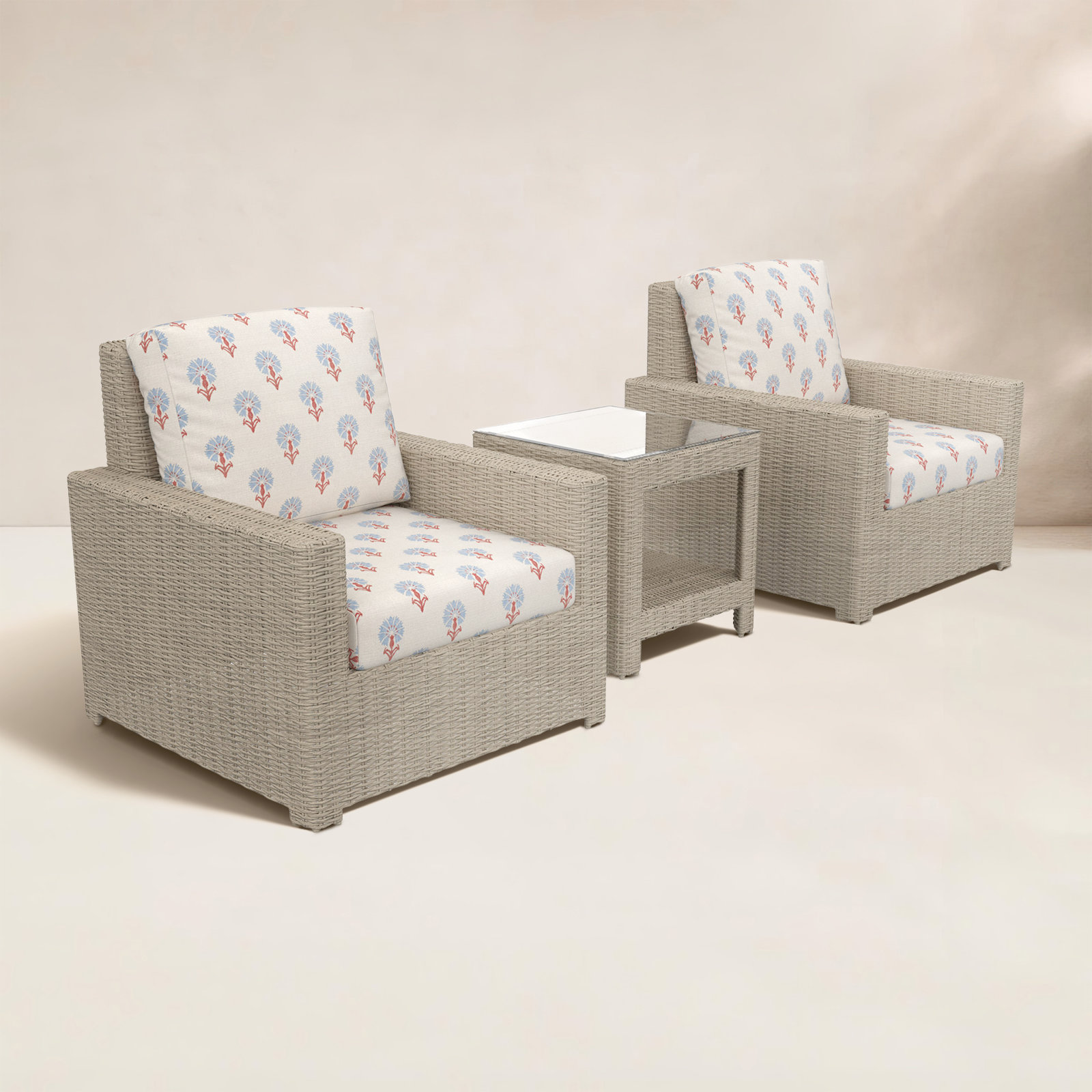 Henri 2-Person Sunbrella® Patio Seating Group, Mira Bluebell