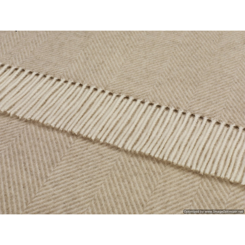  Couverture en laine Merino, Beige